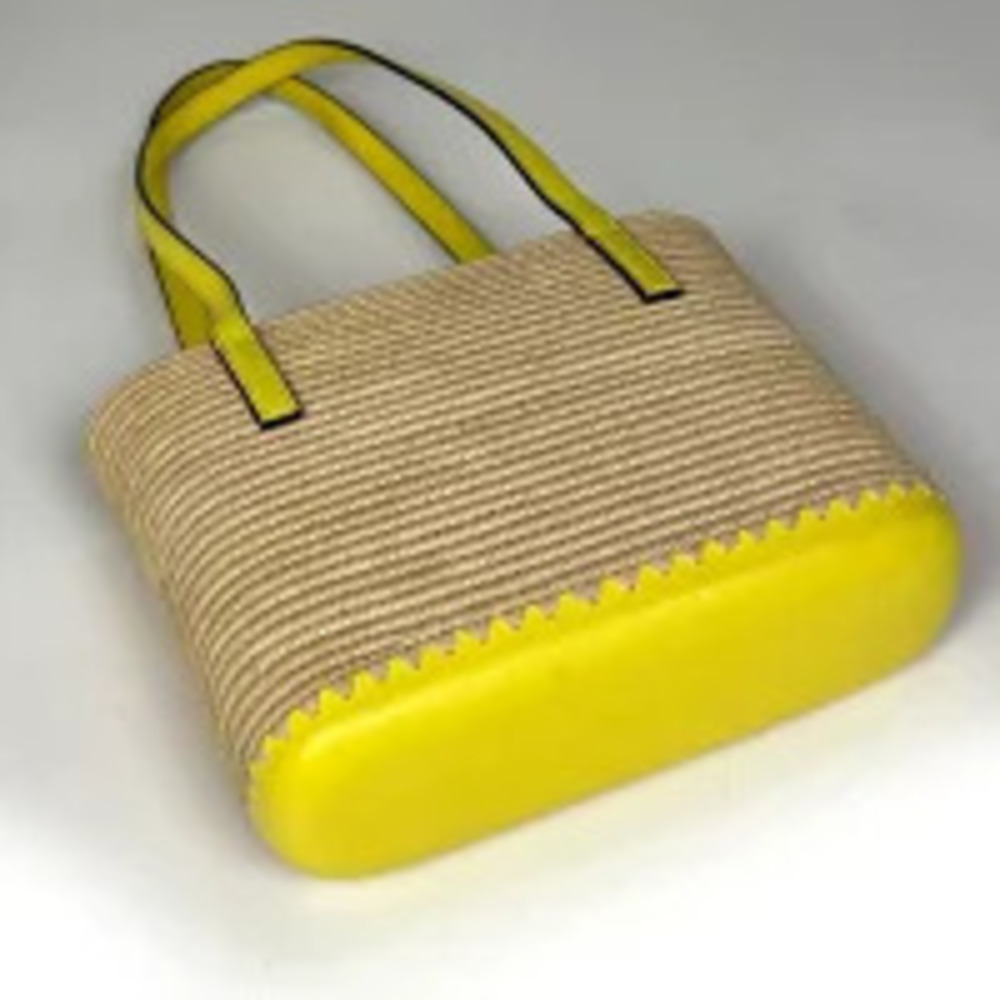 Loewe Yellow Basket Square Bag Anagram Shoulder Raffia